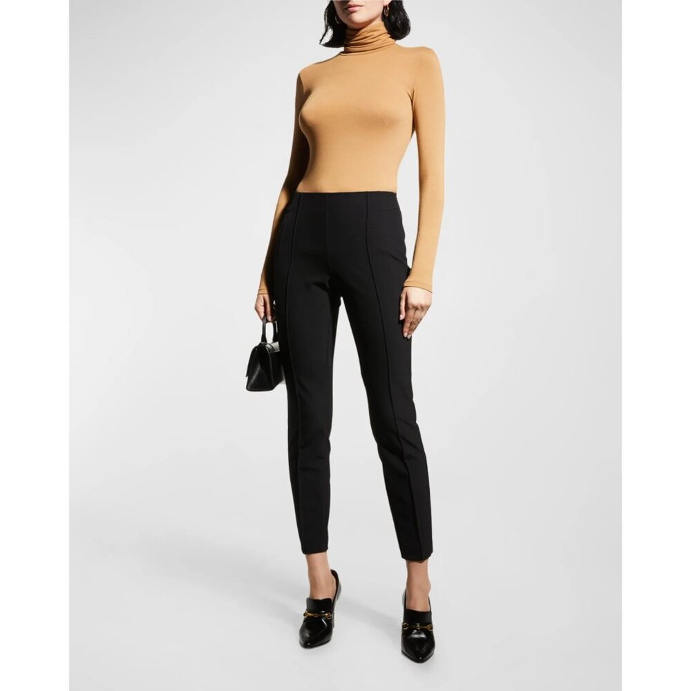 Lafayette 148 Women's Gramercy Acclaimed-Stretch Pants Black Pintuck Size 0